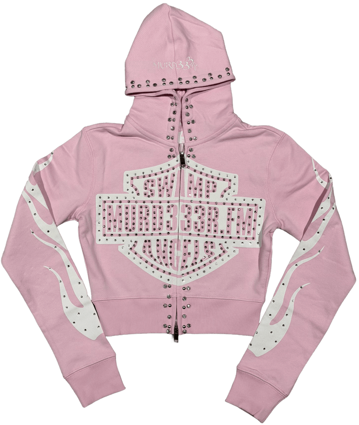 Murd333r.fm 'Pink' Women's Chop333r Zip Up Hoodie