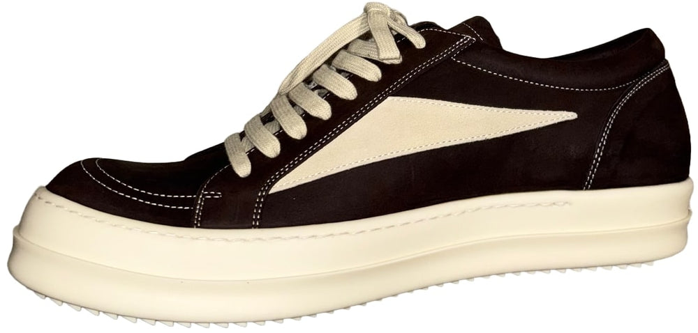 Rick Owens 'Brown/Milk' Nubuck Suede Vintage Sneaks