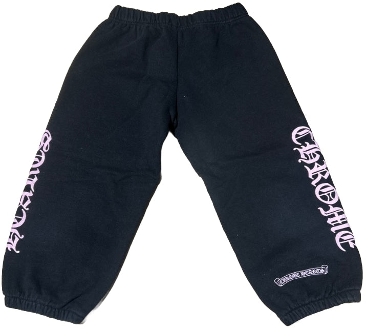 Chrome Hearts Kids 'Scroll Logo' Pink/Black Sweatpants