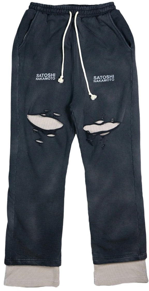 Satoshi Nakamoto 'Holy Ghost' Layered Sweatpants