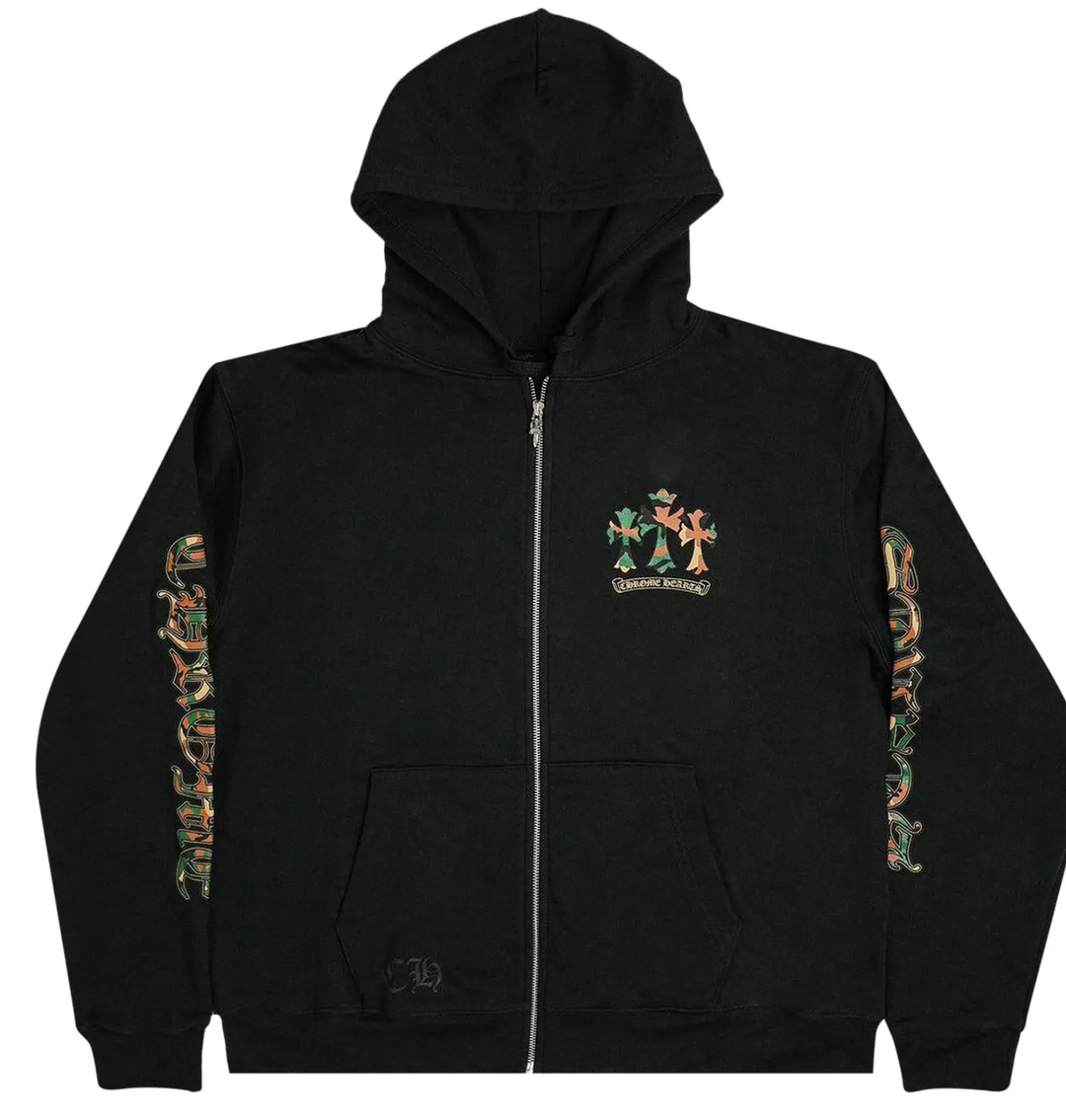 Chrome Hearts 'King Taco' Camo Zip Up Hoodie