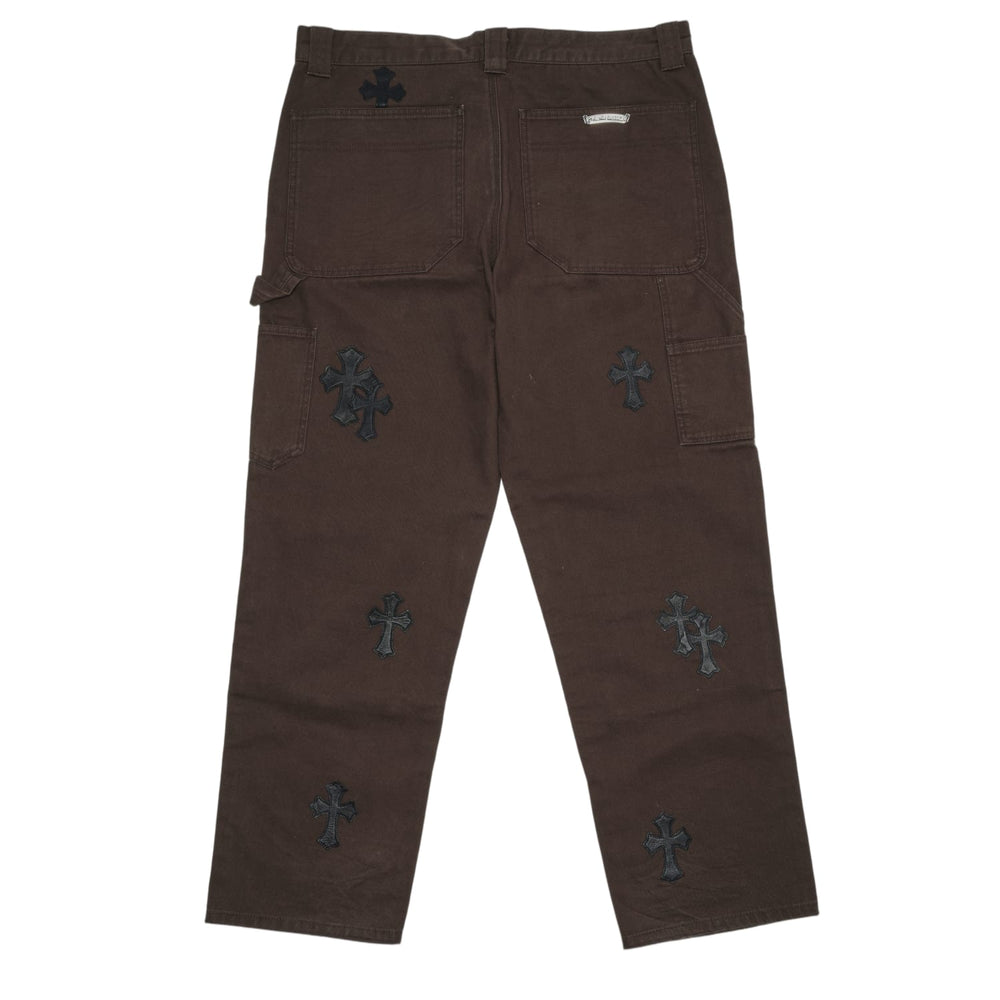 Chrome Hearts 'Black Cross Patches' Brown Double Knee Carpenter Pants