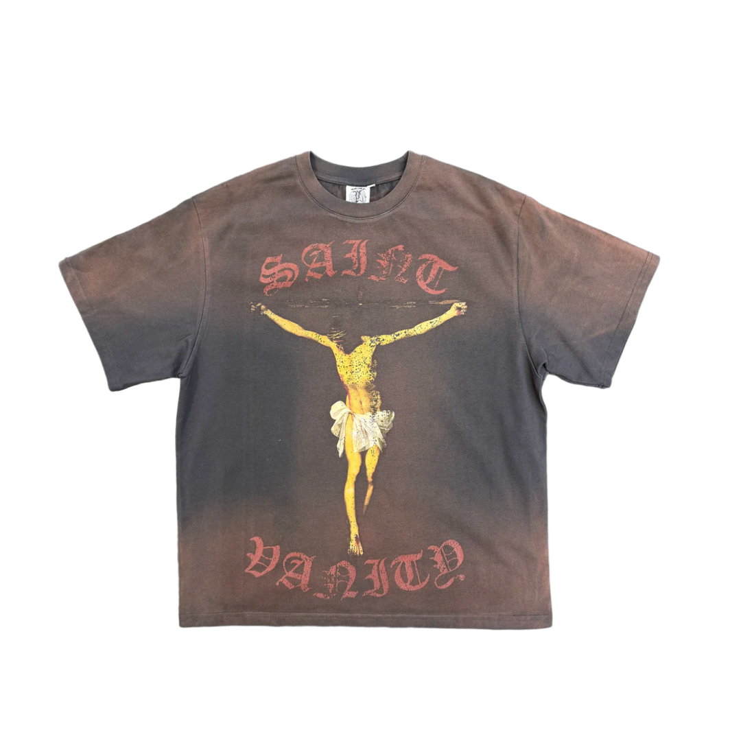 Saint Vanity 'Crucified' Vintage Brown Tee