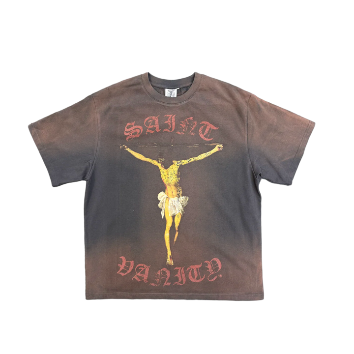 Saint Vanity 'Crucified' Vintage Brown Tee