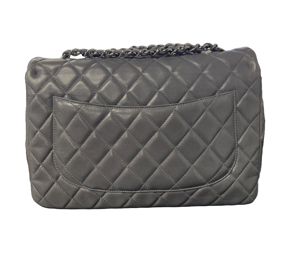 Chanel 'Grey' Classic Flap Jumbo Bag