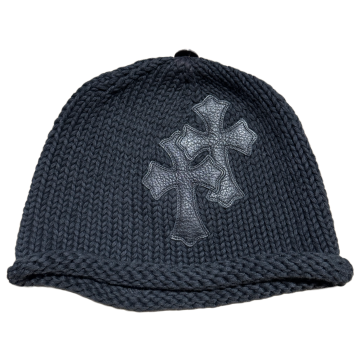 Chrome Hearts Silver Cross Double Cross Patch Knit Beanie
