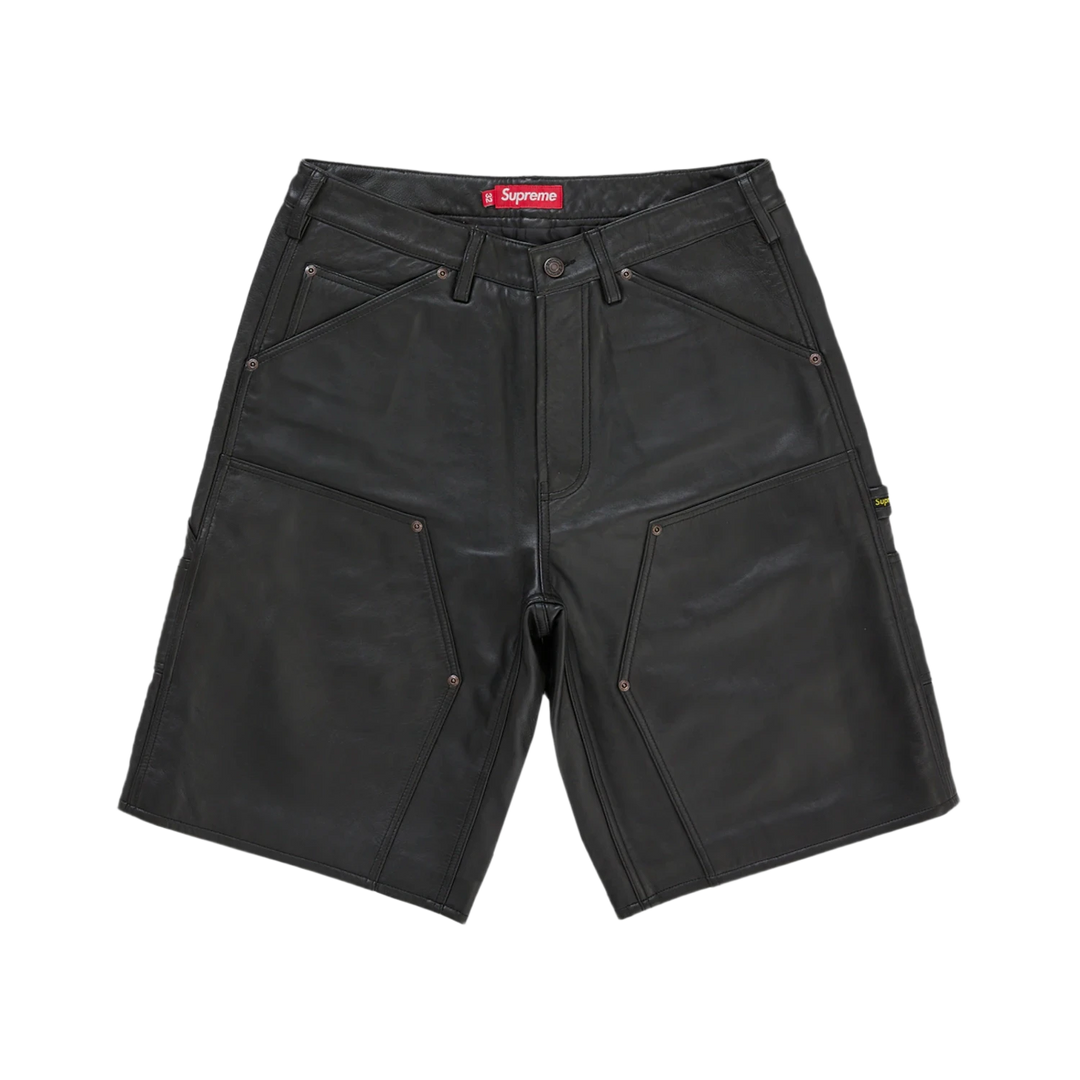 Supreme Leather Double Knee Painter Short Black