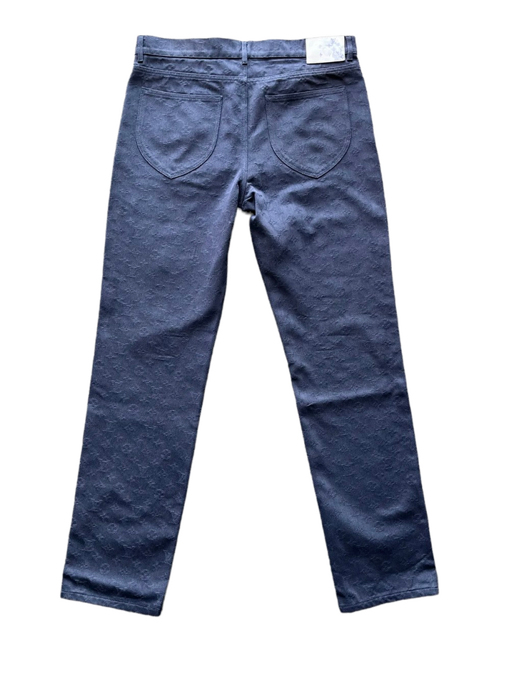Louis Vuitton 'Watercolor' Navy Monogram Jeans
