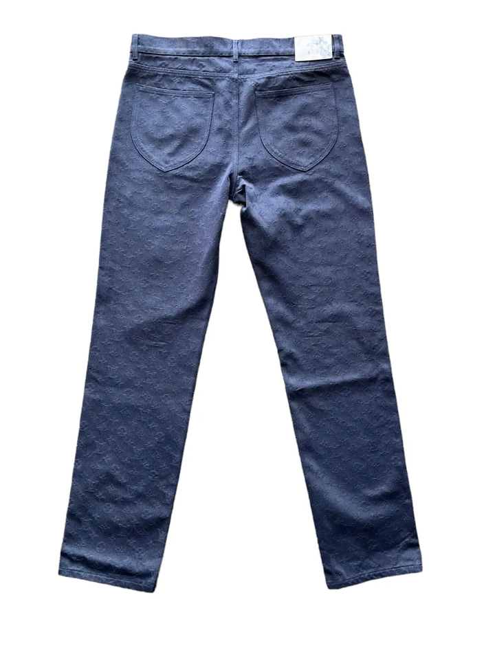 Louis Vuitton 'Watercolor' Navy Monogram Jeans