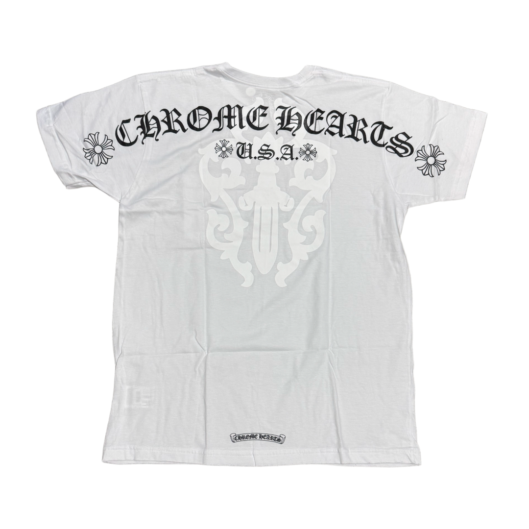 Chrome Hearts 'USA Dagger' White Pocket Tee