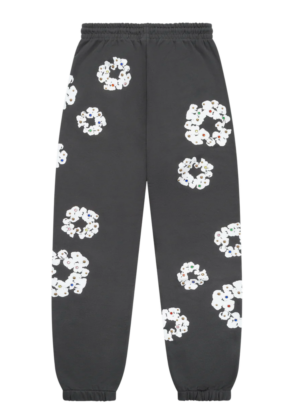 Denim Tears 'Black' Rhinestone Wreath Sweatpants