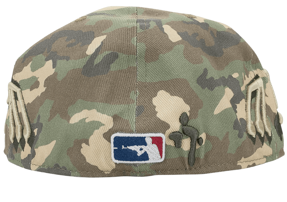 Murd333r.fm 'Green Camo' Fitted Baseball Hat