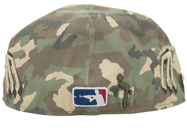Murd333r.fm 'Green Camo' Fitted Baseball Hat