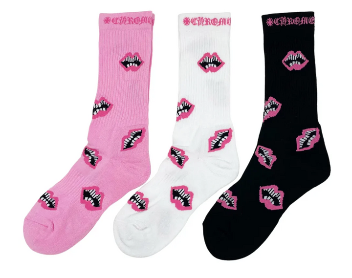 Chrome Hearts Matty Boy Pink 'Chomper' Socks