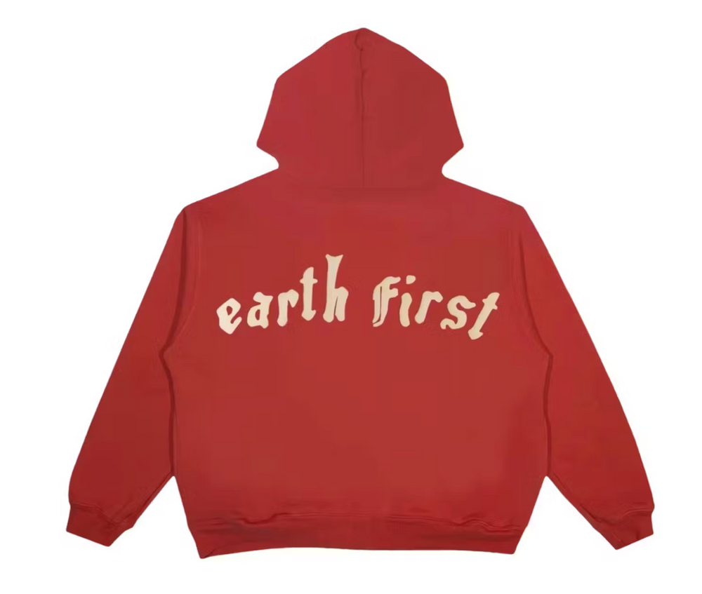 Cactus Plant Flea Market Earth First Zip Hoodie Red