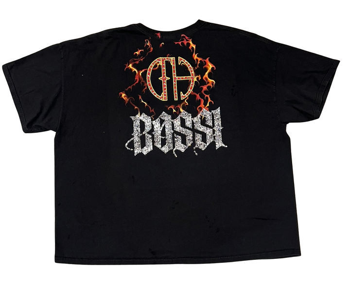 Bossi 'Flaming Skull' Pantera Vintage Rhinestone Tee