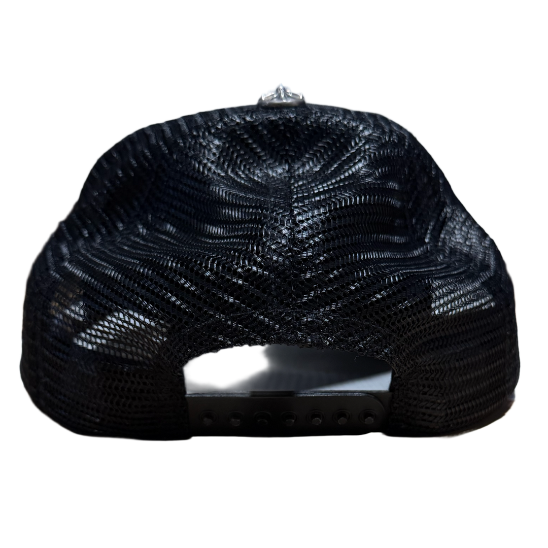 Chrome Hearts 'Fuck' White Leather Patch Trucker Hat