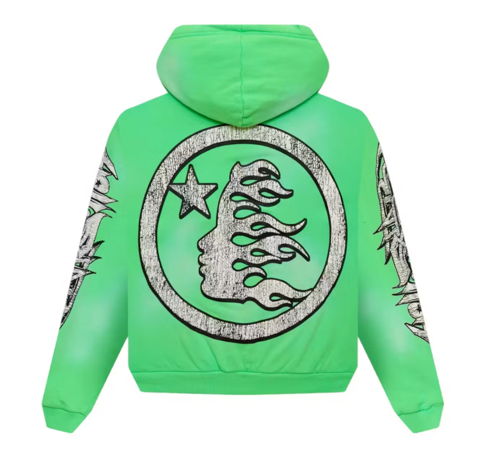 Hellstar Graffiti Zip-Up Green