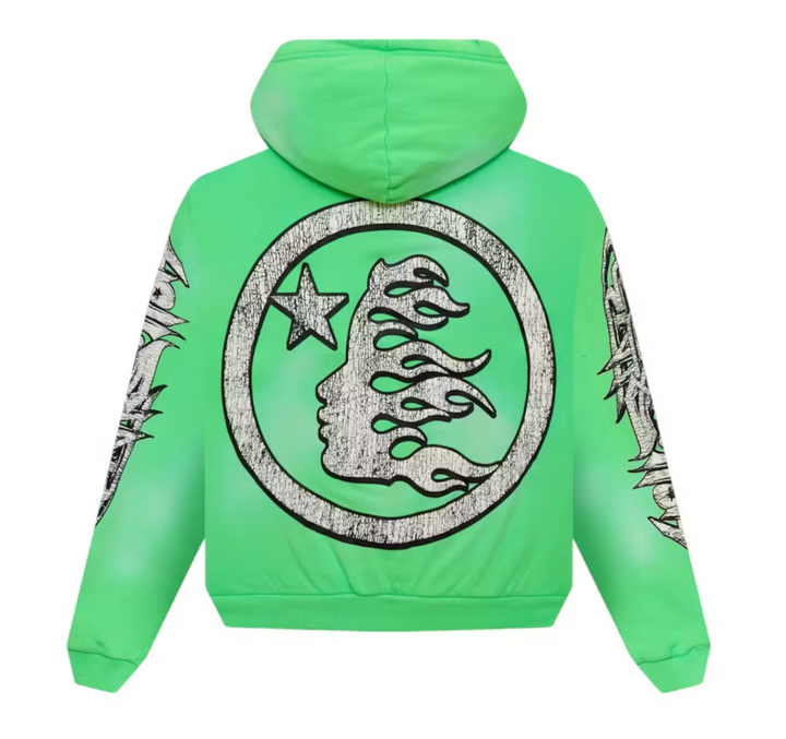 Hellstar Graffiti Zip-Up Green