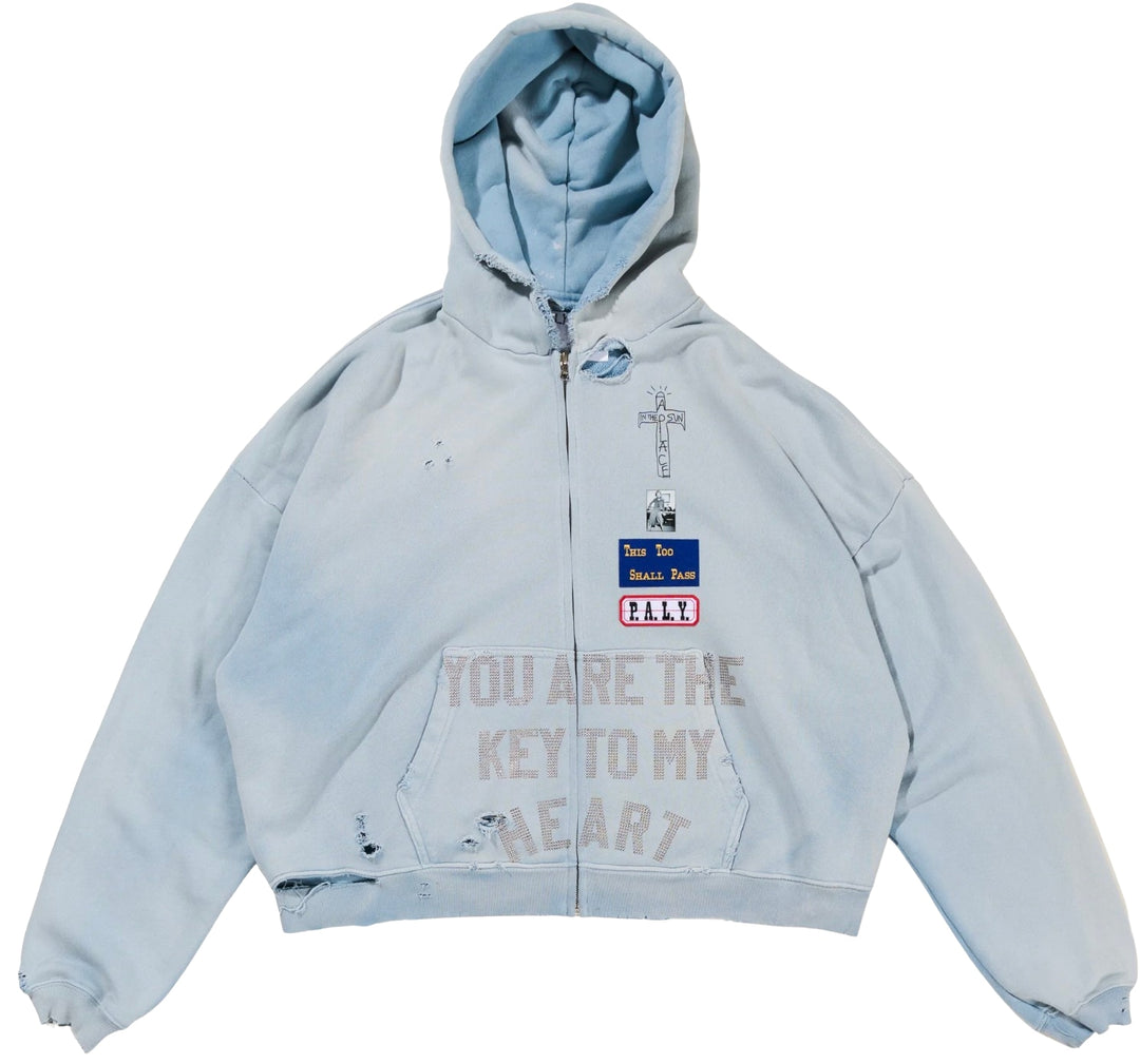 Paly 'Zanucks Light Blue' Zip Up Hoodie