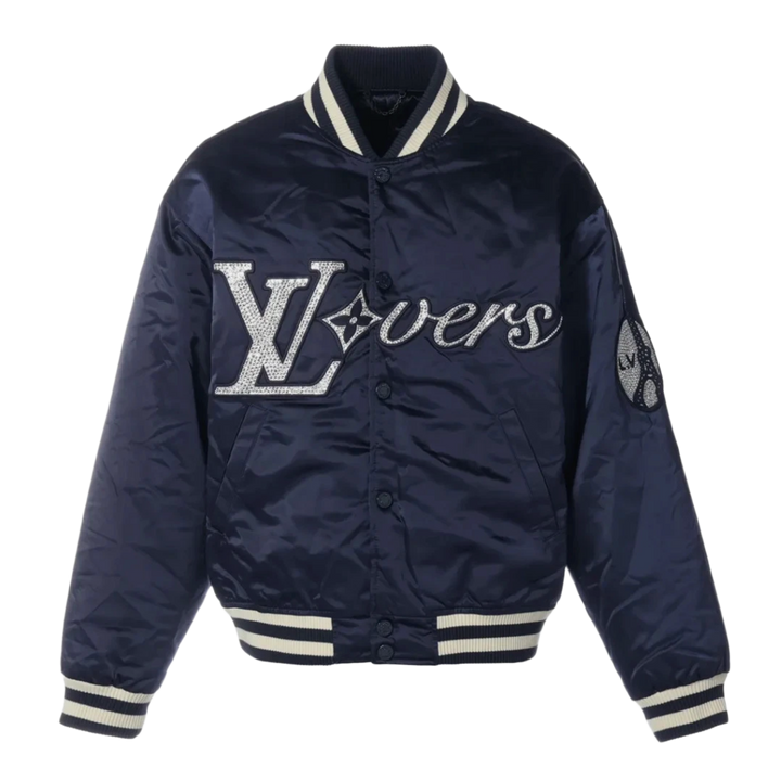 Louis Vuitton 'Lovers' Navy Varsity Bomber Jacket