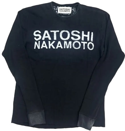 Satoshi Nakamoto 'Washed Black' Thermal Longsleeve