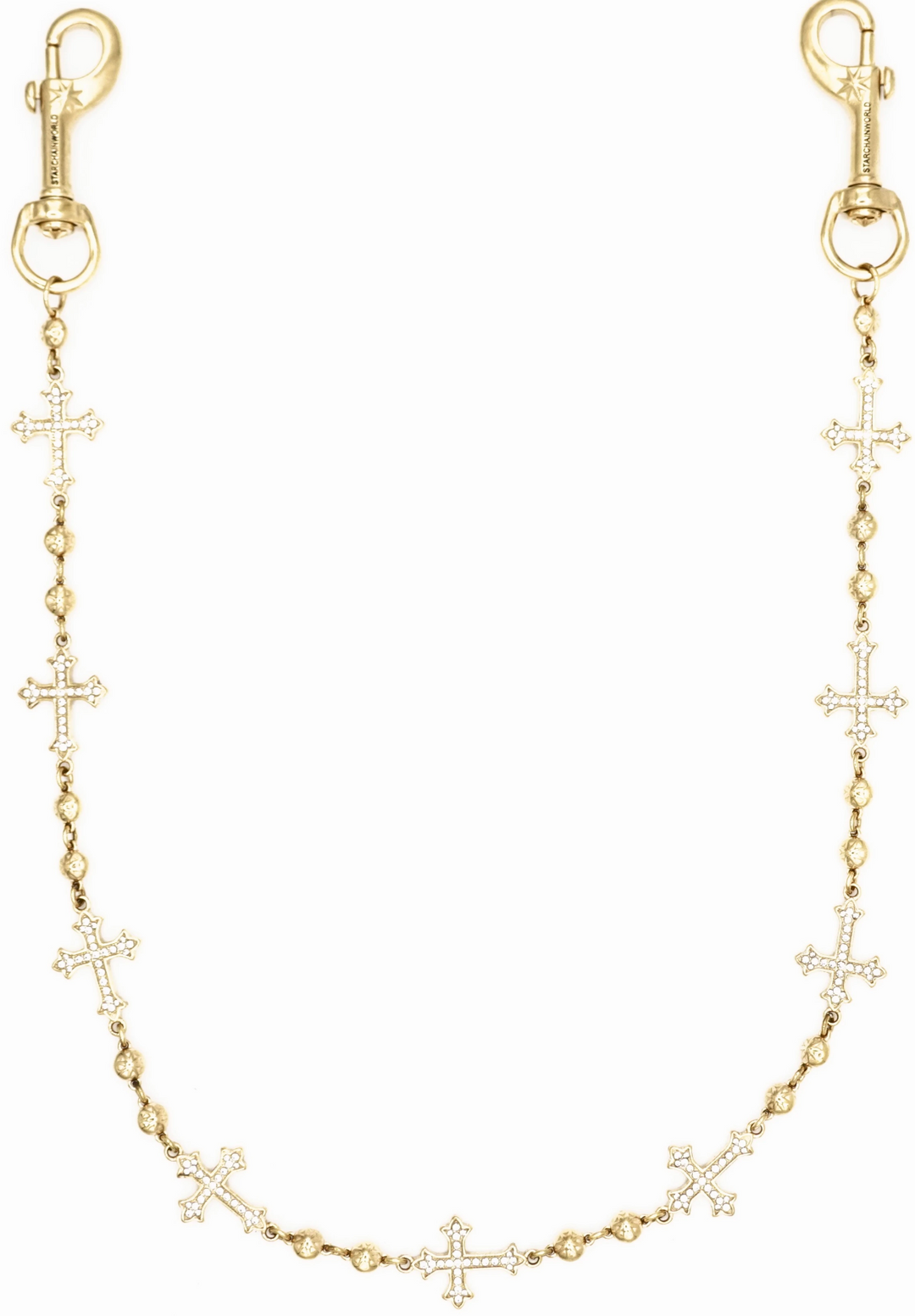 Starchain World 'White Gold' Cross Wallet Chain