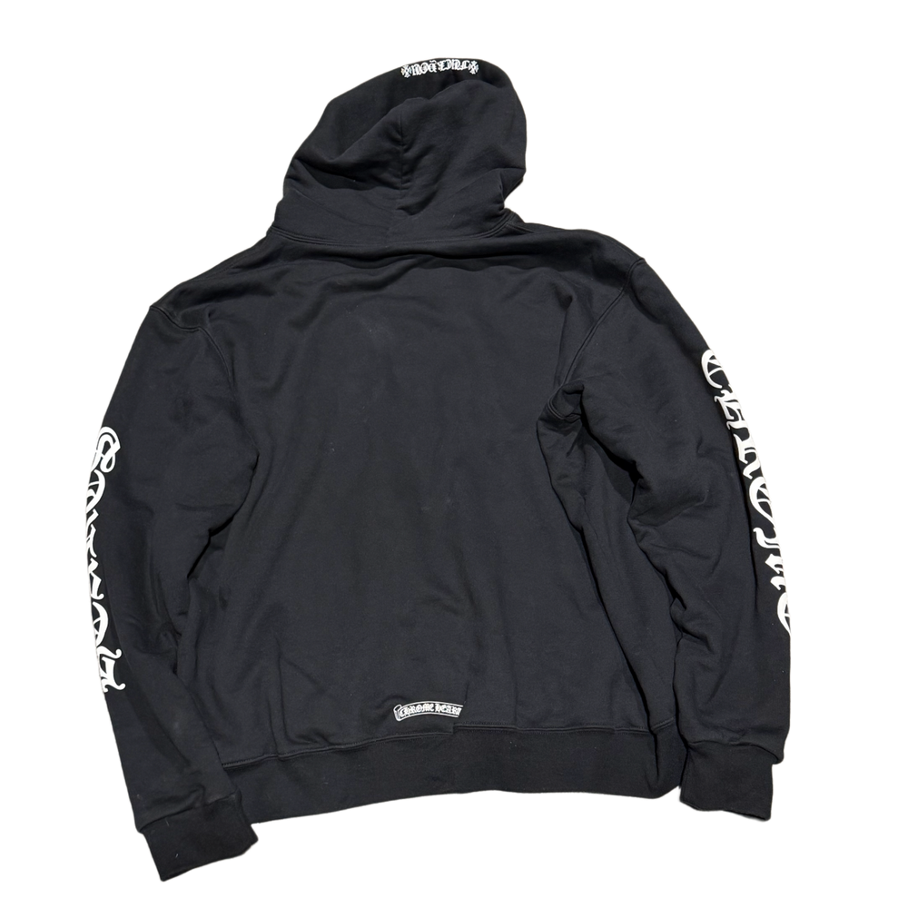 Chrome Hearts 'Vertical Logo FU Hood' Thermal Zip Up Black Hoodie