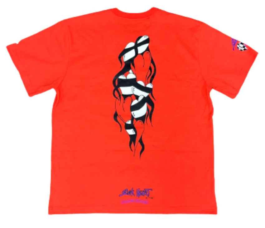 Chrome Hearts 'Red' Matty Boy Sick Heart Pocket Tee