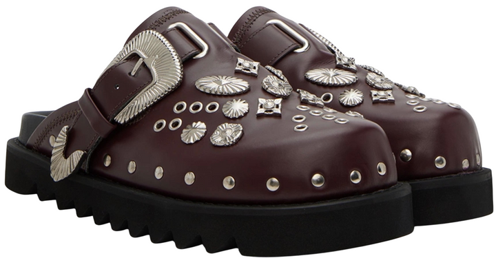 Toga Virilis 'Burgundy' Studded Slippers