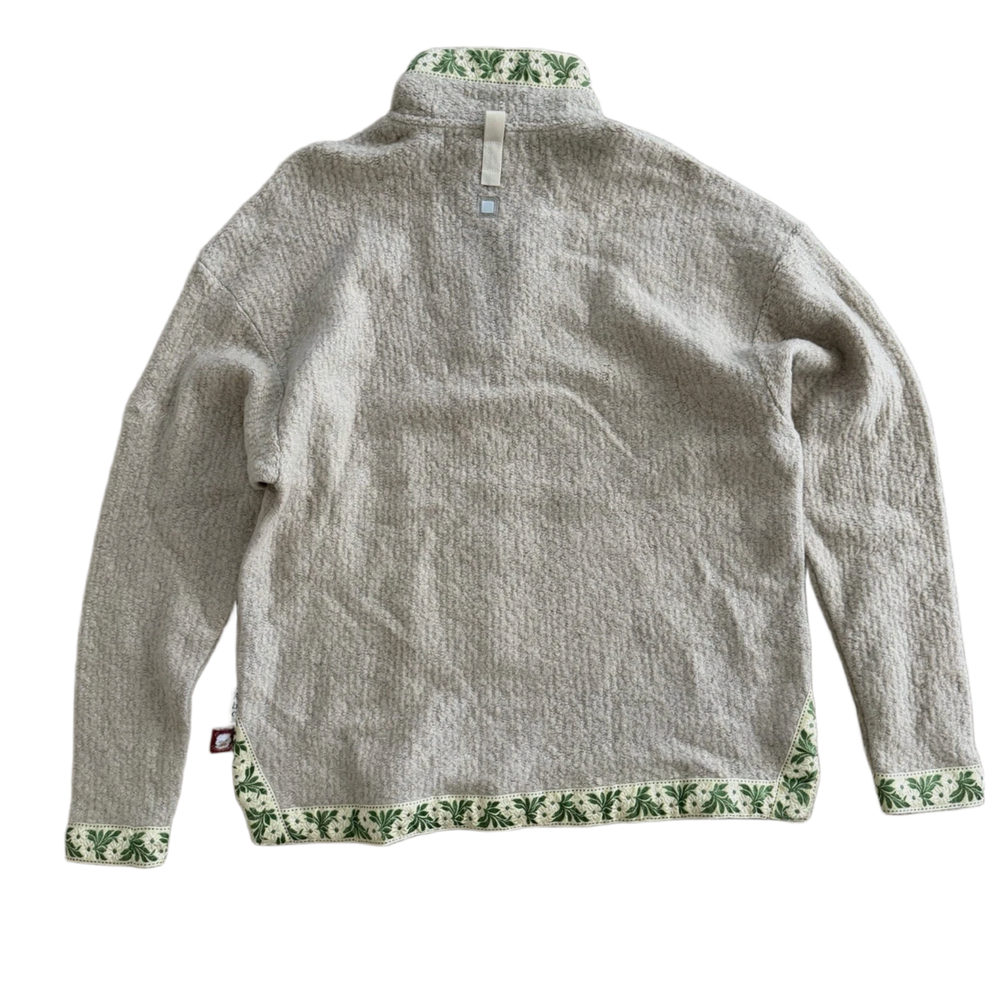 Advisory Board Crystals 'Taupe' Fleece Half Zip Sweater