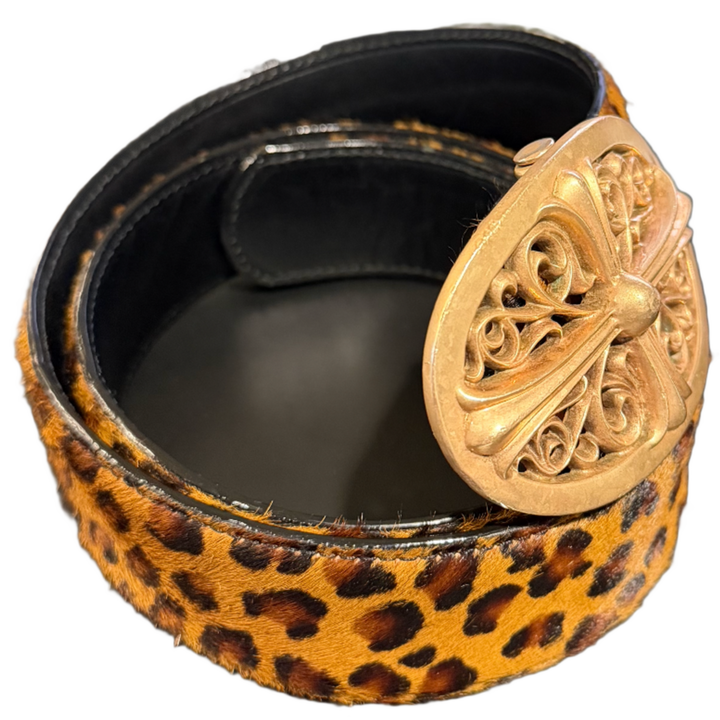 Chrome Hearts 'Cheetah Fur Bronze Oval' Belt