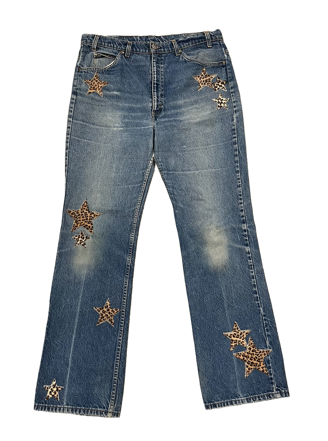 Chrome Hearts 'Leopard Star Patch' Blue Jeans