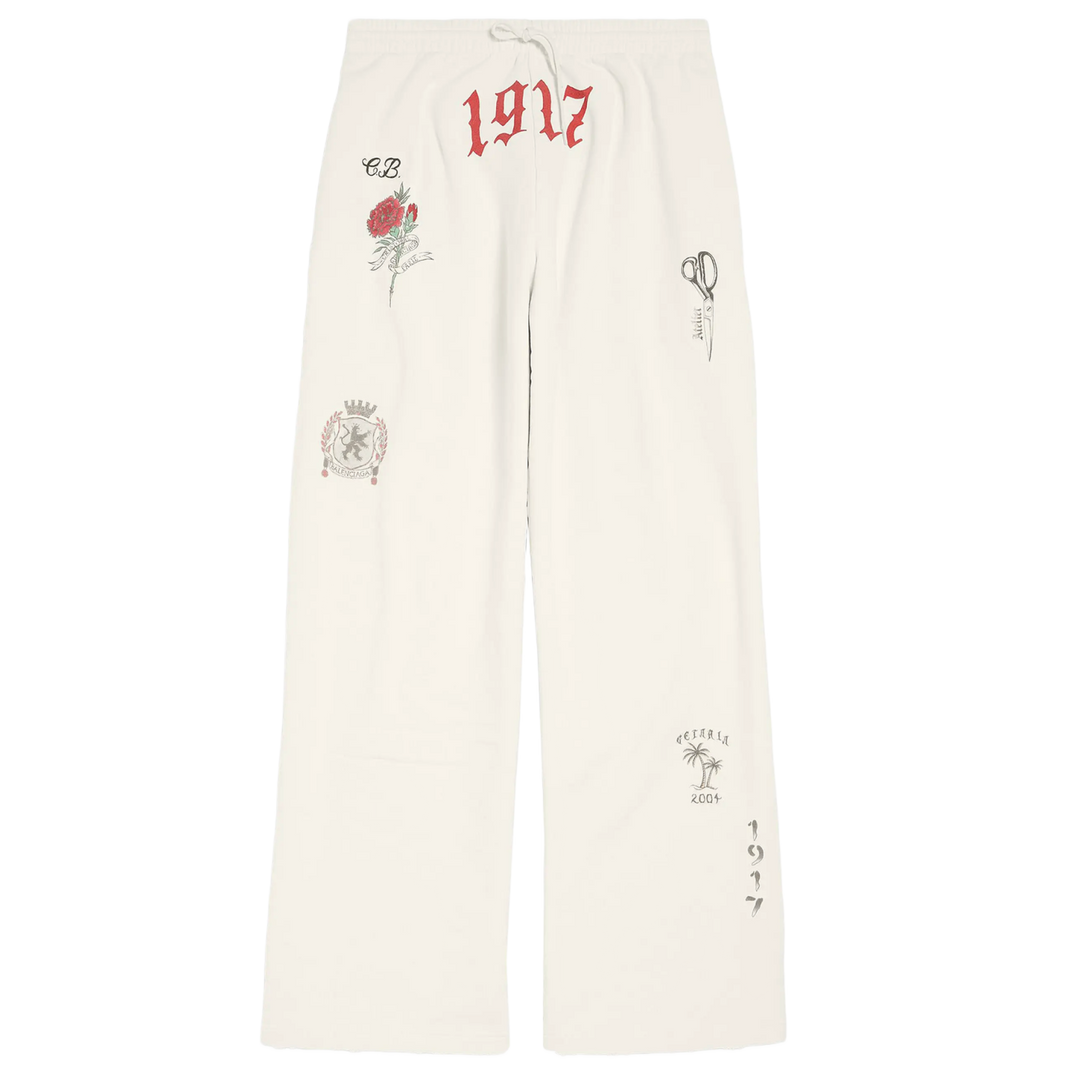 Balenciaga 'Cream' Tattoo Baggy Sweatpants
