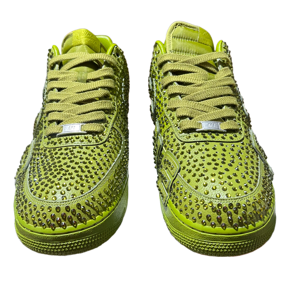 Moss Green Rhinestone Sneakers