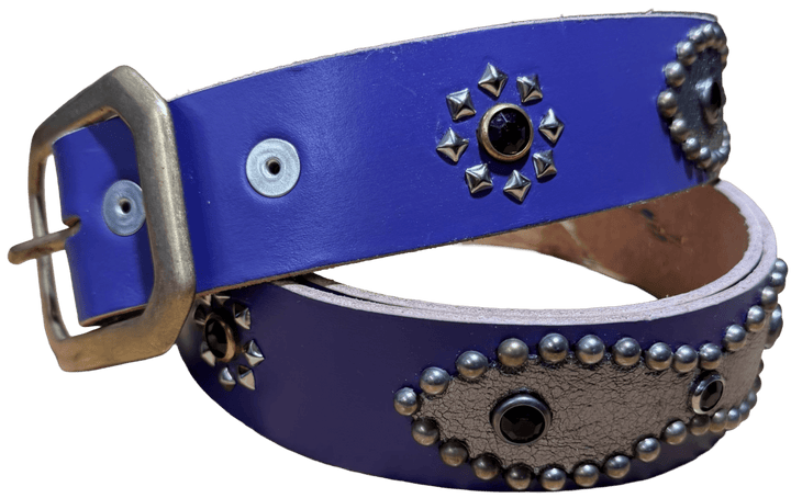 Studded 'Black Pyramid Sun' Purple Belt