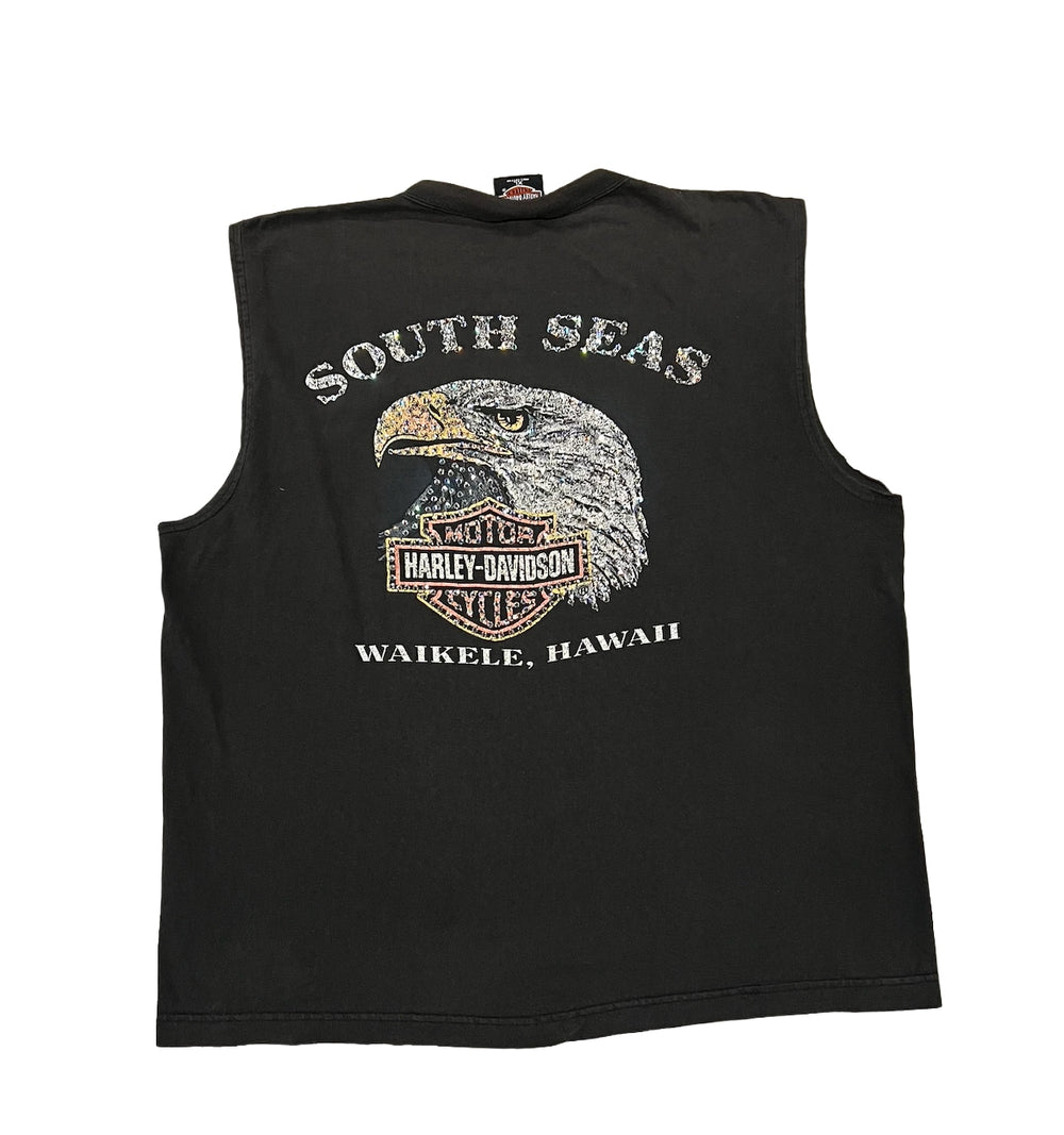 Harley Davidson 'Street Tough' Rhinestone Vintage Cutoff