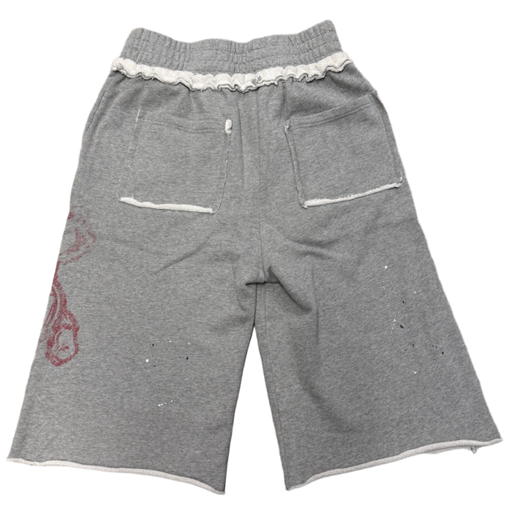 Saint Vanity 'Badgers' Distressed Long Sweat Shorts