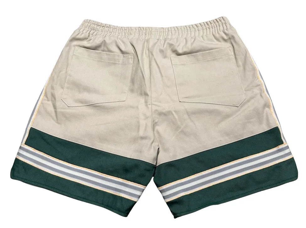 Rhude 'Graphic Print' Tan/Green Jogger Shorts