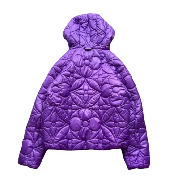 Louis Vuitton LVSE Flower Quilted Hoodie Jacket Purple