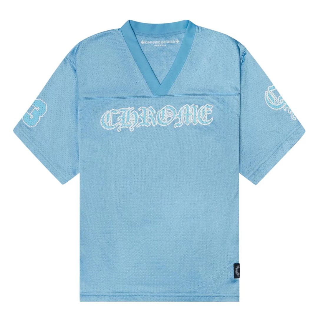 Chrome Hearts Sports Mesh Stadium Short-Sleeved Jersey Light Blue