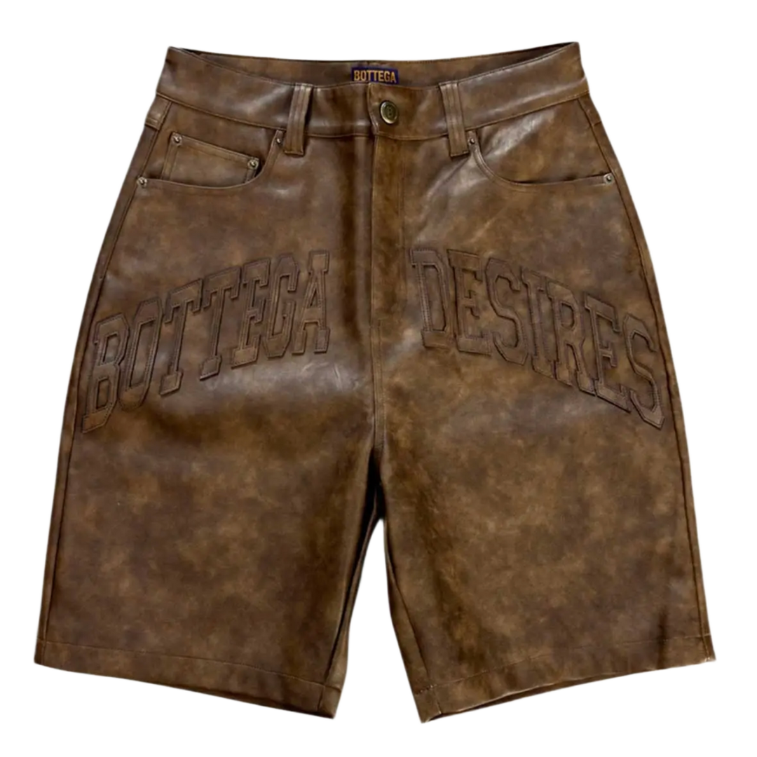 Bottega Desires 'Brown' Leather Shorts