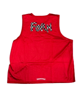 Chrome Hearts Matty Boy '99 Form' Red Mesh Reversible Basketball Jersey