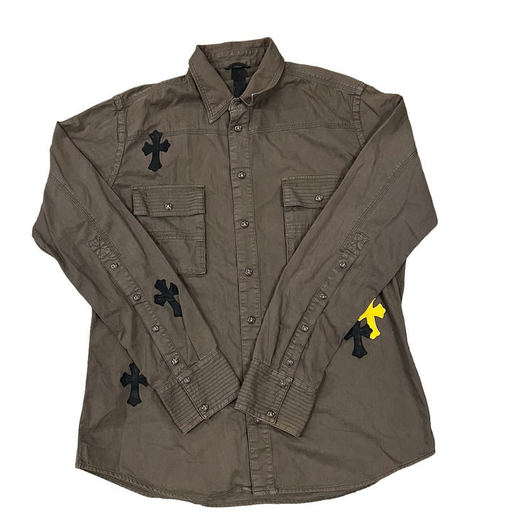 Chrome Hearts '10 Patch' Olive Military Jacket
