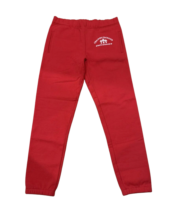 Chrome Hearts 'Red Triple Cross' Embroidered Sweat Pants