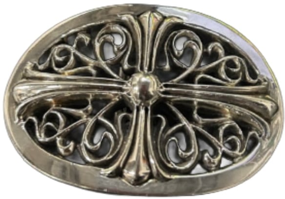Chrome Hearts 'Silver' Oval Cross Belt Buckle