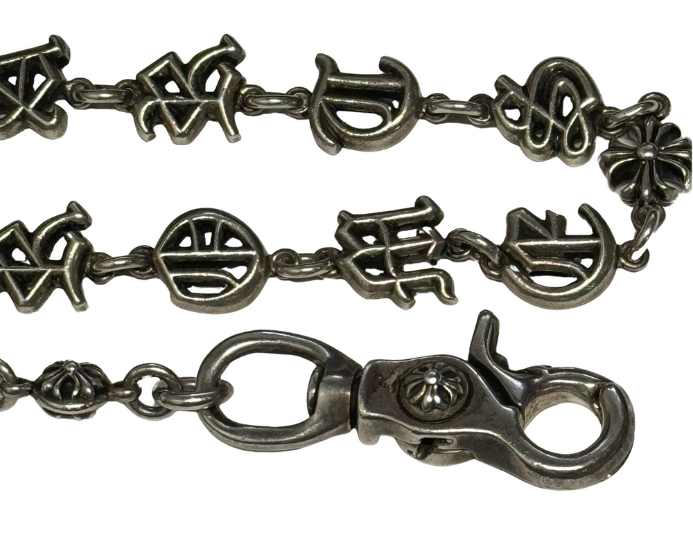 Chrome Hearts 'Script Crossball' 24in Single Clip Wallet Chain