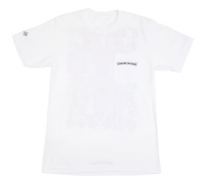Chrome Hearts 'Pink Dagger' Scroll Logo Tee White