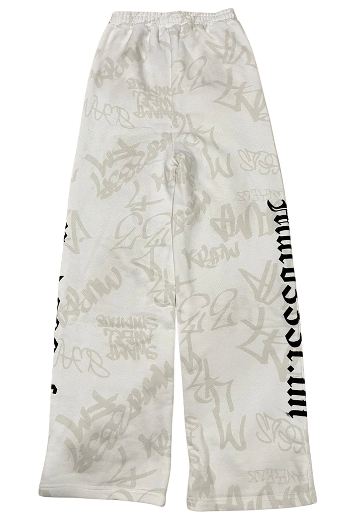 Murd333r.fm 'Disn333y' White Sweatpants