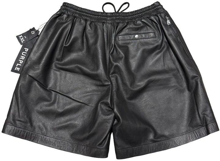 Purple Brand 'Black' Leather Shorts